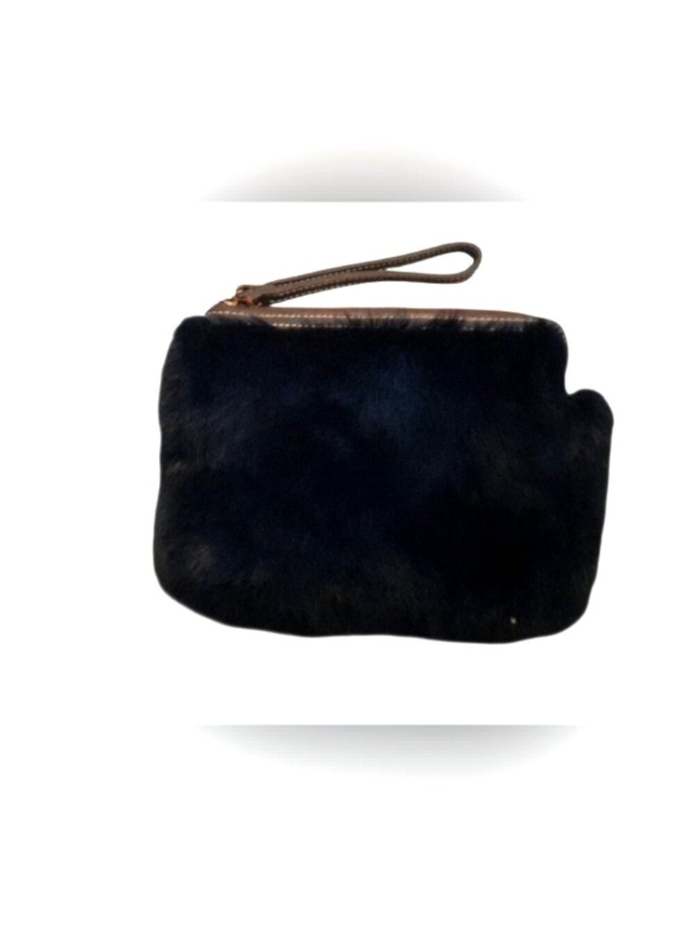 PATRICIA NASH Rabbit Fur Leather Clutch Wristlet